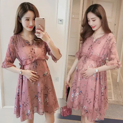 Chiffon Maternity T-Shirts Half Sleeve Loose Blouses Clothes for Pregnant Women Spring Summer Pregnancy Dresses Clothing Chiffon Maternity T-Shirts Half Sleeve Loose Blouses Clothes for Pregnant Women Spring Summer Pregnancy Dresses Clothing