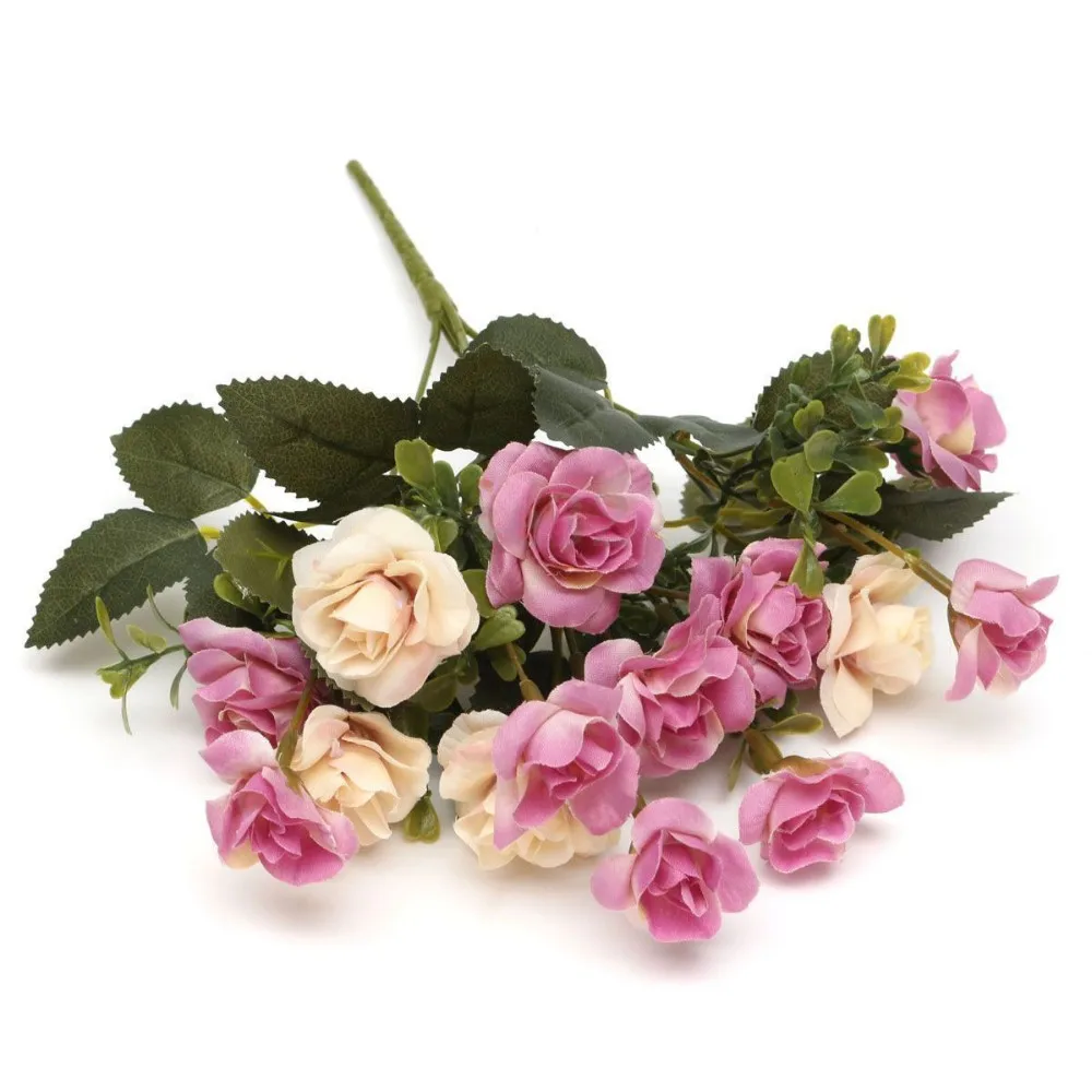 Остин Банч 15 голов весенние шелковые цветы искусственные розы Свадебный Цветочный декор растение Цветочная композиция домашний декор