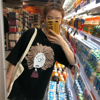 

Lychee Girls Shockheaded Boy T-shirts Female Short Sleeve O Neck T Shirts Spring Autumn Casual Women Top Tees