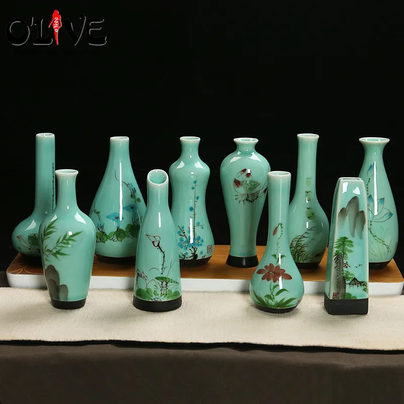 

Mini Vintage Home Decoration Vases Antique Ceramic Flower Vase Pot China Hand Painted Chinese Porcelain Vase Flower Receptacle