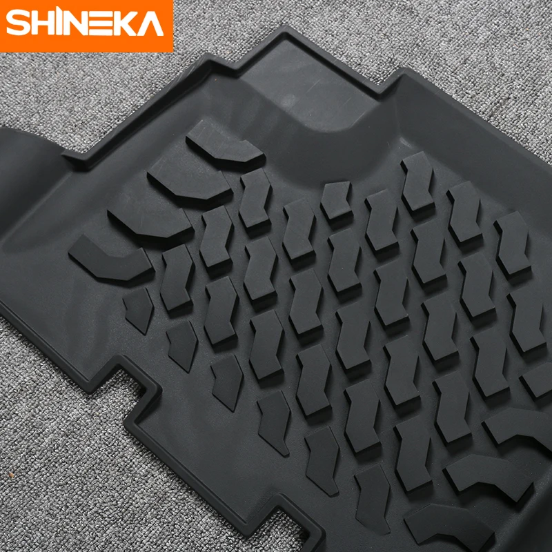 Автомобильный коврик SHINEKA, противоскользящие резиновые коврики заднего ряда, коврики для Jeep Wrangler JK, автомобильные аксессуары