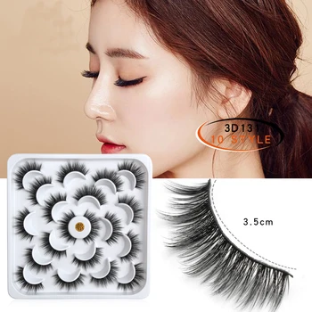 

2019 NEW 10 pairs 100% Real Mink Eyelashes 3D Natural False Eyelashes 3d Mink Lashes Soft Eyelash Extension Makeup Kit Cilios