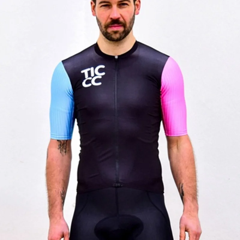 Это Ticcc команда красный Велоспорт Джерси для мужчин синий и розовый рукав цикл одежда hombres ropa de ciclismo дышащая велосипедная спортивная рубашка - Цвет: Jersey 8