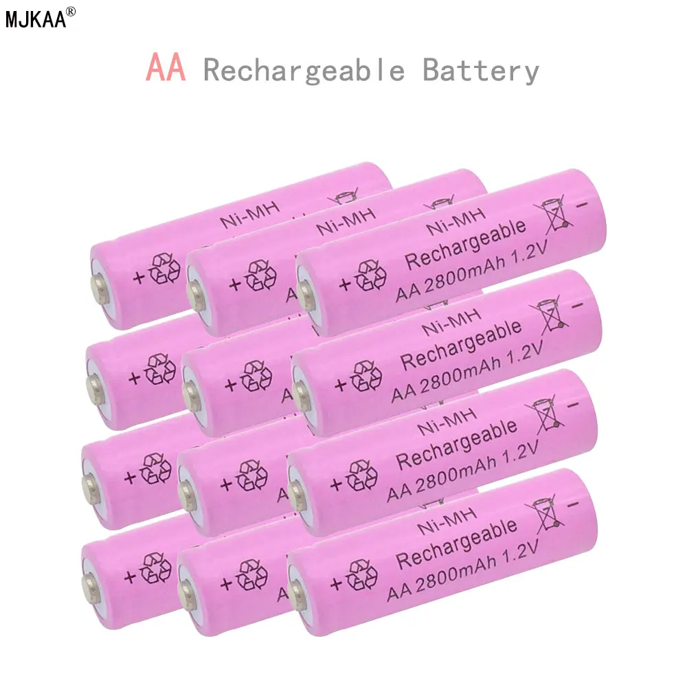 

10pcs 2800mAh AA Batteries 1.2V AA Rechargeable Battery NI-MH battery for camera,toys