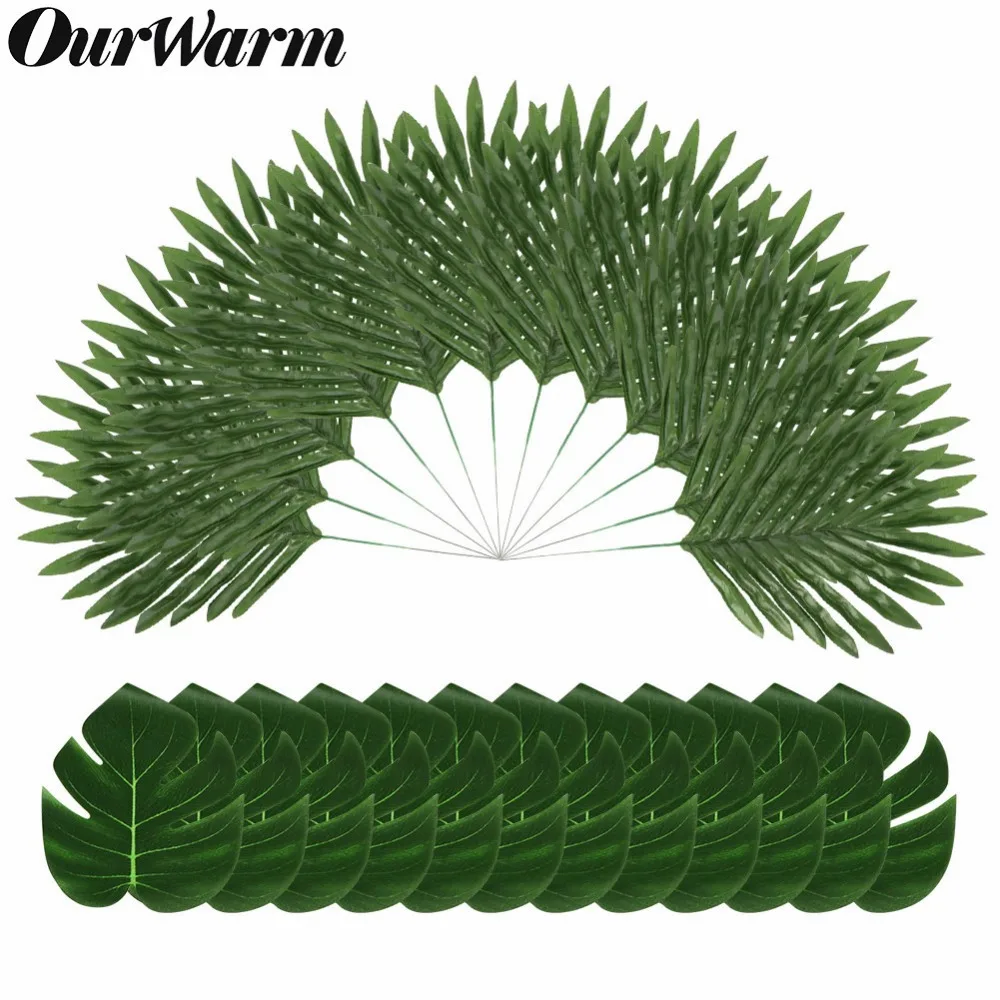 

OurWarm 12pcs/pack Artificial Plants Tropical Palm Tree Leaves Home Garden Decoration Accessories Photography Decorative Leaves