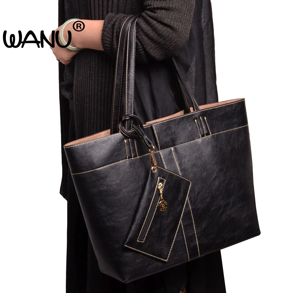 Wanu Брендовые женские сумки на плечо дизайн высокого качества из мягкой кожи crossbody Сумка девушку Большие сумки композитный мешок ---- 3