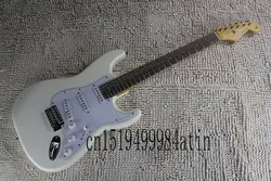 Бесплатная доставка фен Stratocaster Custom Shop Белый Подпись Электрогитары Chrome Аппаратные средства ST Strat custom Средства ухода за кожей @ 16