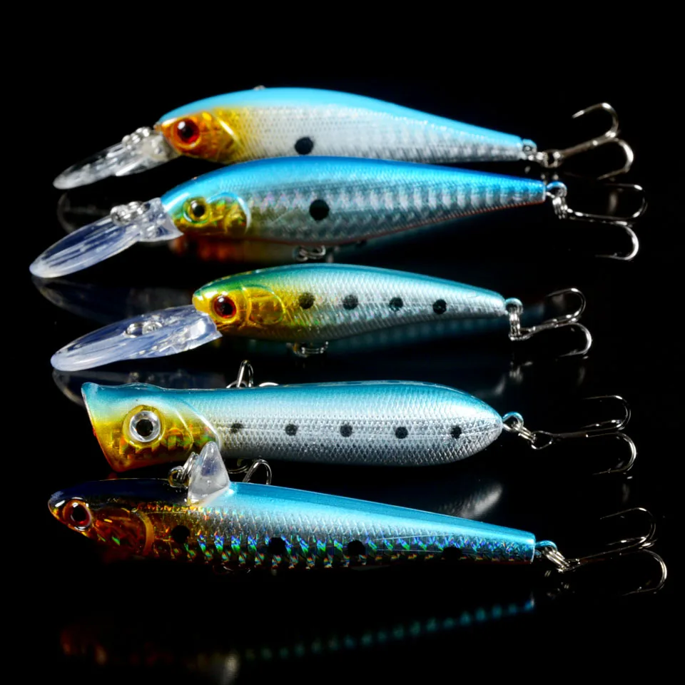 Buy New 5pcs/Lot Good Fishing Lures Set Mixed 5 Models Minnow Lure Pencil Bait
