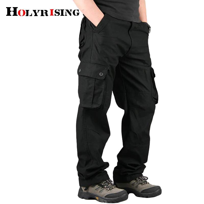 

Holyrising Men Cargo Pants Casual Cotton Trousers Multi Pocket 29-44 size 2019 New Men Fashion Military Cargo Pants 18677-5