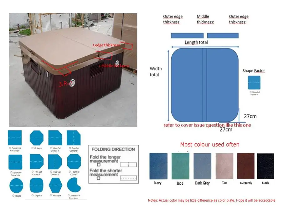 Strong Hot tub cover skin only replacement vinyl any size, shape, swim