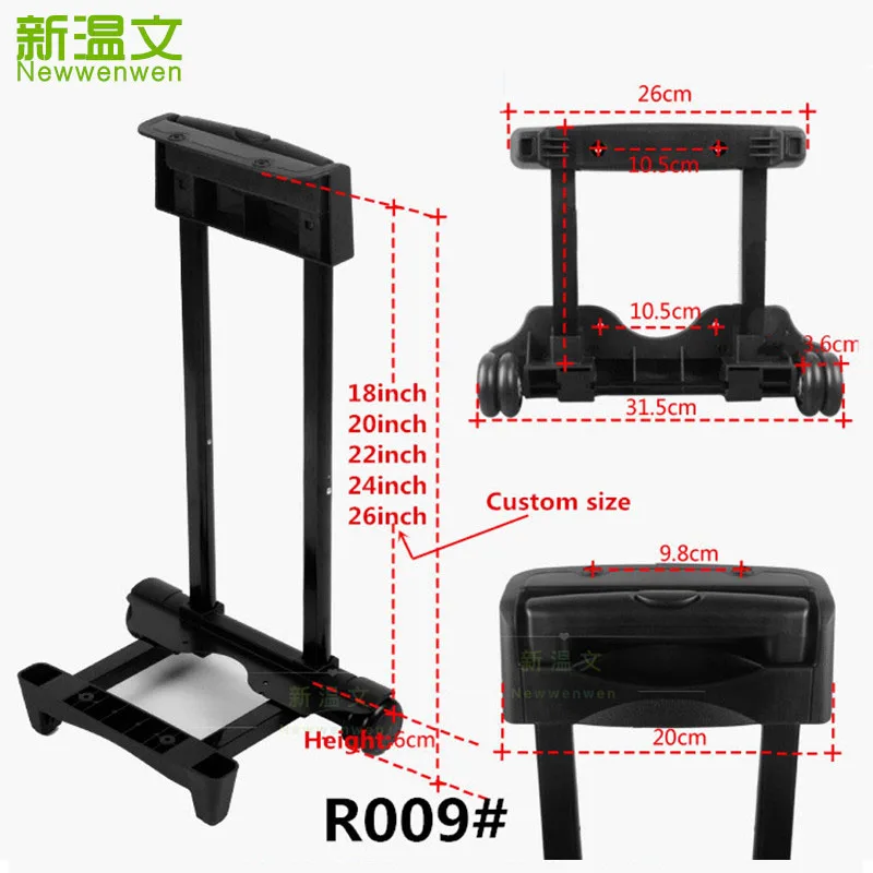 Сменный алюминиевый встроенный стержень Тележка Чемодан ручка, багажные части ручки для колесики для багажных тележек для чемоданов R009
