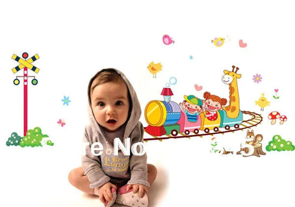 [Fundecor] сумасшедшие американские горки дети мультфильм наклейки Поезд Детская