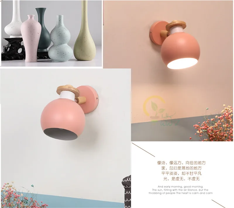 Nordic твердой древесины бра Современный яркие светодиодные Настенные ...