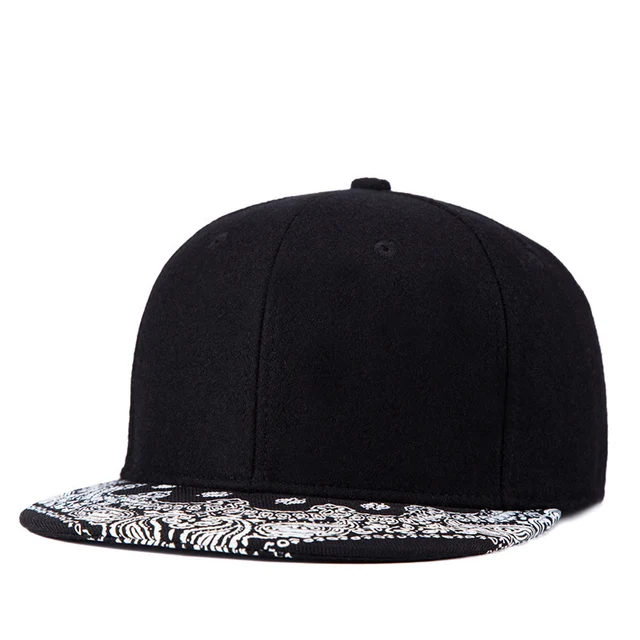 New Fashion Embroidery Paisley Black Snapback Bboy Hip Hop Gangs Hat