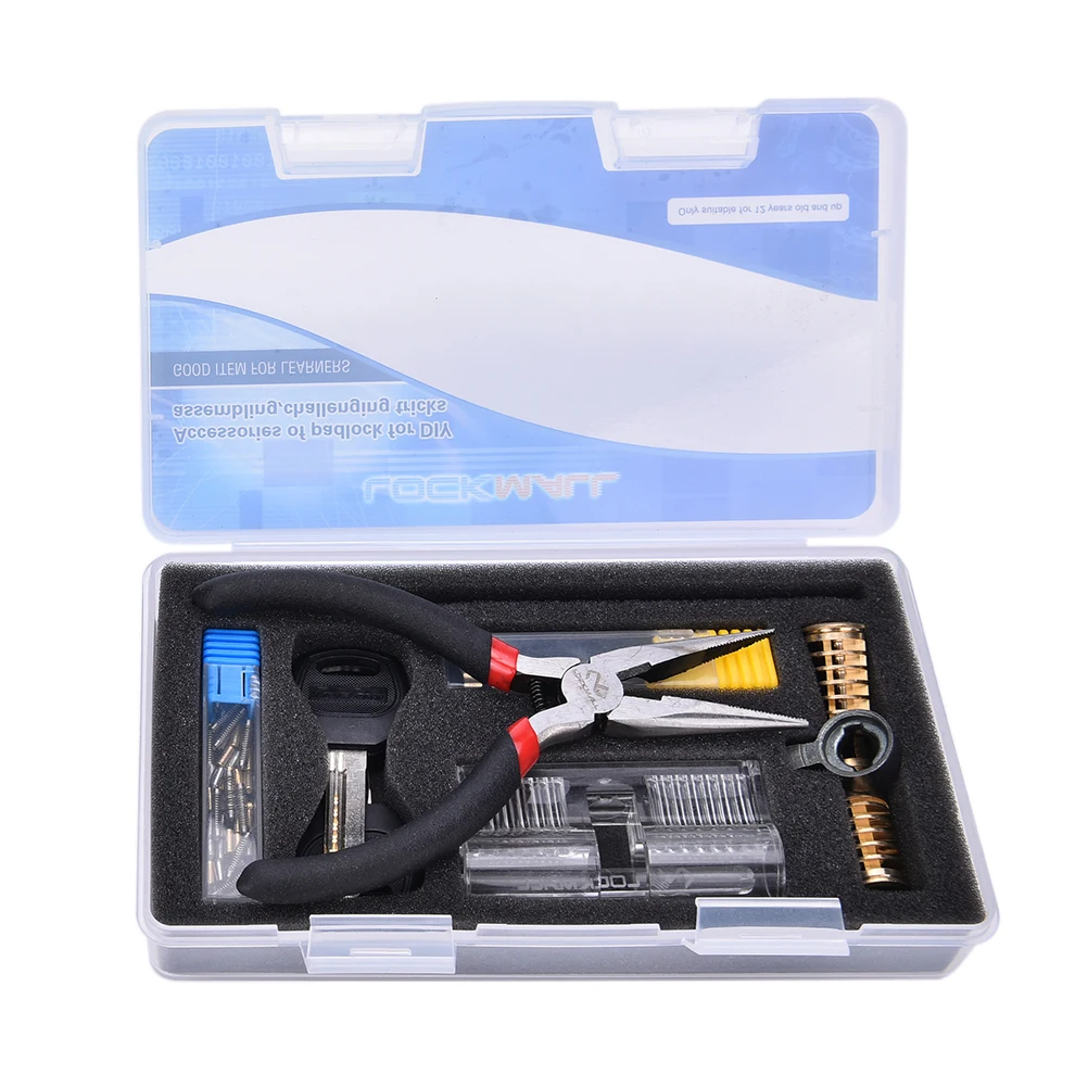 

Removable Transparent DIY Lock Visible Pick Cutaway For Practice View Padlock Training Skill Locksmith Hardware With AB Keys