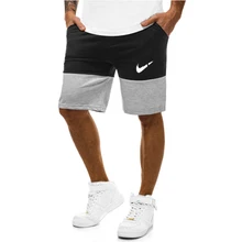 Nova Moda Homens лазер de Verao бермуды Na Altura Do Joelho лоскутное Cor APENAS quebrá подол короче спереди и длиннее сзади) Corredores Moletom Infantil Menino Homem бермуды е