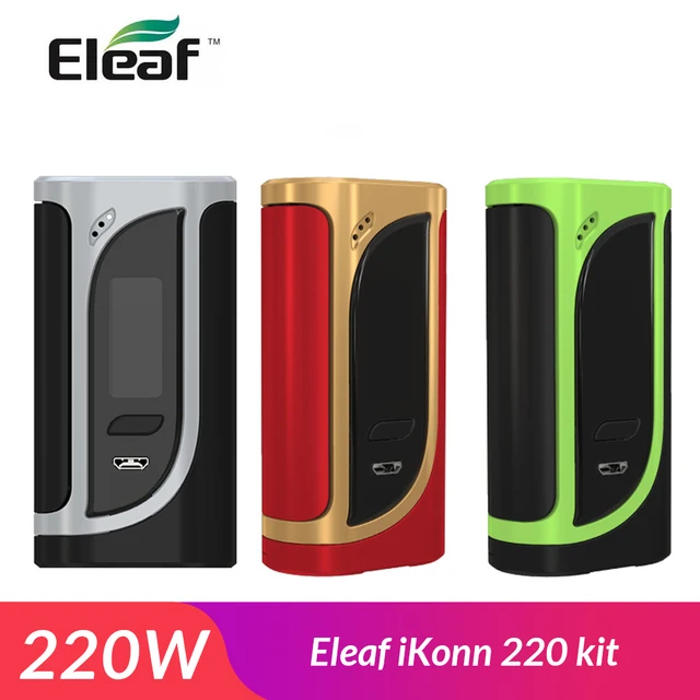 Original Eleaf iKonn 220 Mod 220W iKonn battery box mod powered by dual 18650 batteries e-cigaretteVS species/alien box vape mod