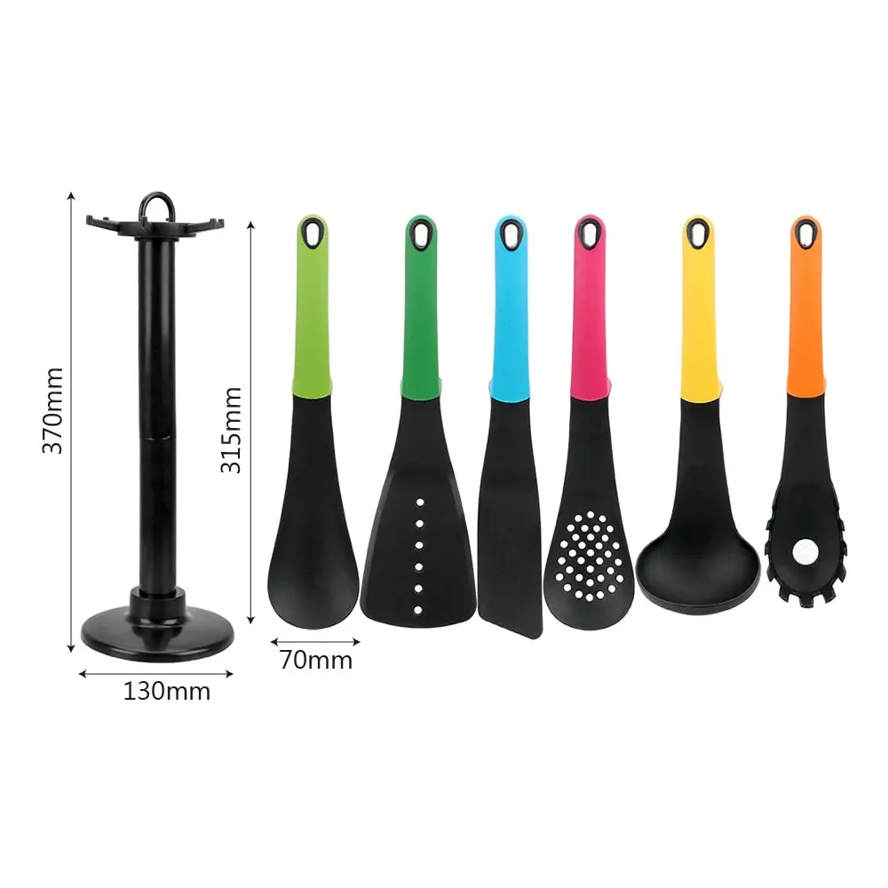 6 Pcs/set Flat Spatula Soup Colander Non-stick Colorful Cooking Utensils Cooking Tools Kitchen Accessories Nylon Kitchenware