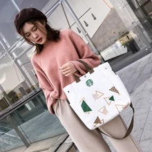 Starbucks, сумка на плечо, прочная, для женщин, студентов, одиночная, для покупок, сумка в клетку, женская сумка через плечо