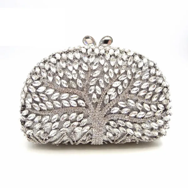 Women Tree Crystal Clutch Bag Stones Evening Bags Bridal Rhinestone Purses and Handbags Wedding Party Clutches Bags Lady Clutch