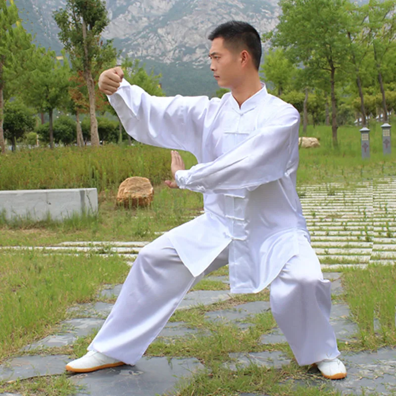 USHINE HX11 Белый Синий Желтый Тай Чи представление одежда с длинным рукавом KungFu