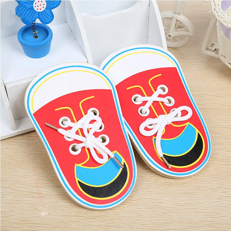 Montessori Toys Educational Wooden Toys for Children Early Learning Teaching Lacing Shoes Kids Tie Shoelaces 1PCS Montessori Toys Educational Wooden Toys for Children Early Learning Teaching Lacing Shoes Kids Tie Shoelaces 1PCS