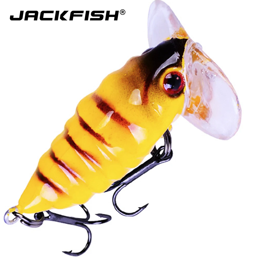 JACKFISH 1 шт. насекомые рыболовные приманки 4 см/5 г рыболовная приманка на окуня cicada iscas artificiais para PESCA, воблер рыболовные снасти