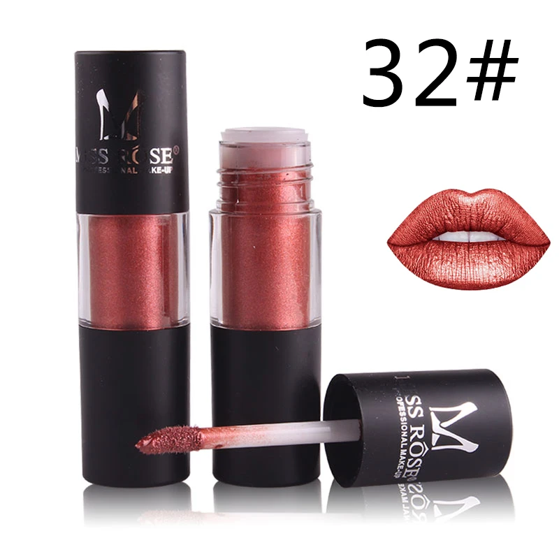SEXYSHEEP, женские Сексуальные Металлические блески для губ, стойкая антипригарная чашка, глазурь для губ, Дамская мода, инструмент для макияжа, матовая губная помада - Цвет: 32