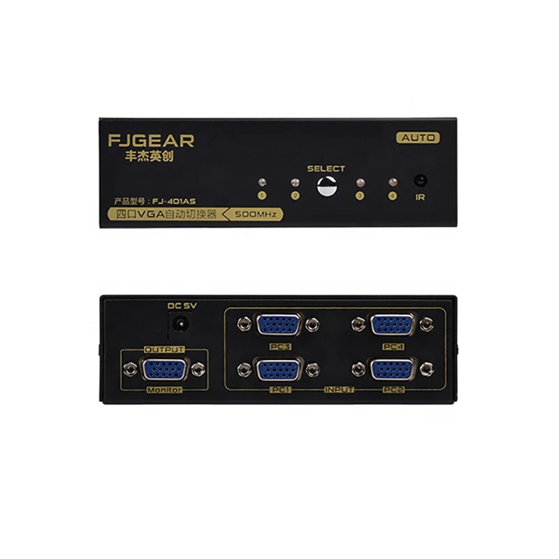 VGA smart коммутатор 4 в 1 с пульта дистанционного управления vga компьютера