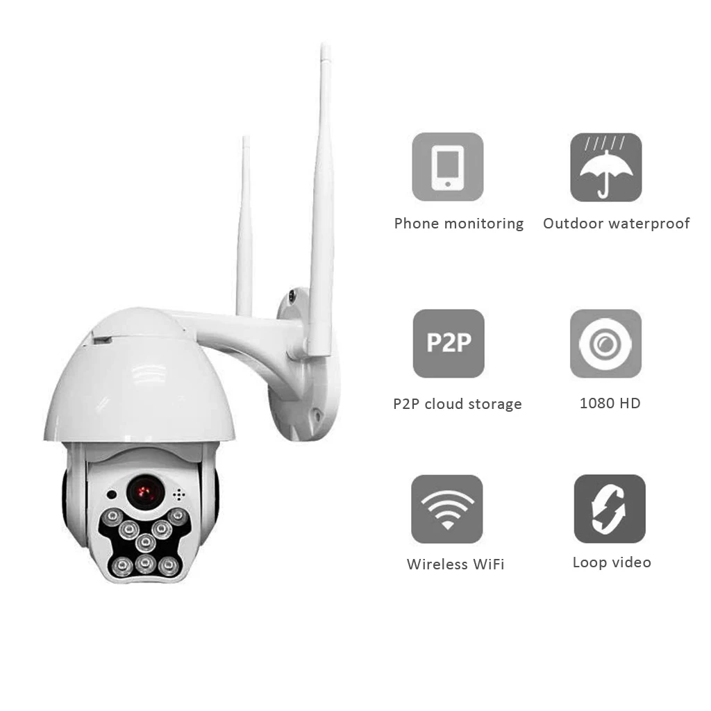 

QJ-V2 1080P PTZ IP Camera 2MP Wifi Surveillance Camera Pan Tilt 4X Digital Zoom Network CCTV Surveillance