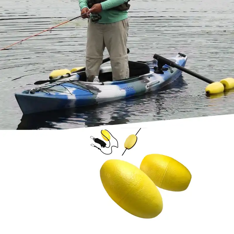 2 Pieces Lightweight Yellow EVA Drift Anchor Float Buoy for Tow Rope Throw Line Canoe Boat Kayak