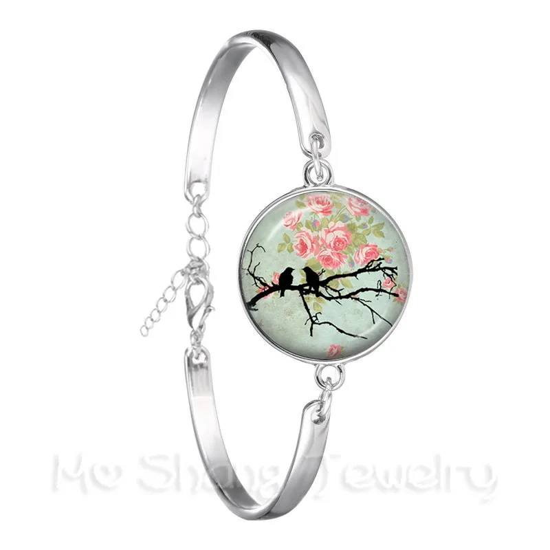 New Beautiful Green Colibrì Bracciale Birds Art Picture 18Mm Glass Cabochon Dome Bioshock Infinite Bird Jewelry Per Le Donne