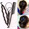 4Pcs/Set Black Plastic DIY Styling Tools Pull Hair Clips For Women Hairpins Comb Hair Bun Maker Dount Twist Hair Accessories ► Photo 2/6