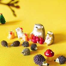 sale hedgehog with fruits mushroom fairy garden gnome moss terrarium home decor crafts bonsai bottle garden