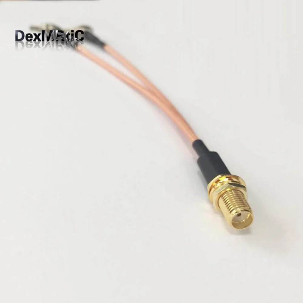 UHF Female BULKHEAD to Y type 2X SMA Male Splitter Combiner cable pigtail RG316