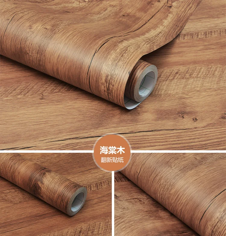 

9m*120cm New Waterproof PVC Wooden Furniture Refurbished Stickers Self Adhesive Wallpaper Wardrobe Cabinet Table Door Decorative