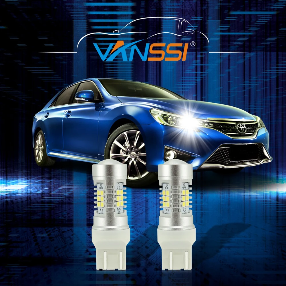 VANSSI 2x T20 7443 7444 W21/5 Вт Светодиодный светильник для Lada Vesta Kalina аксессуары передний размерный светильник белый Янтарный Желтый