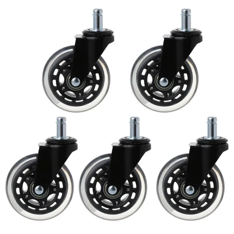 

OOTDTY 5Pcs 11x22mm Office Chair Wheels Wivel Rubber Caster Wheel Safe Rolling Caster Replacements For Home Office Furniture
