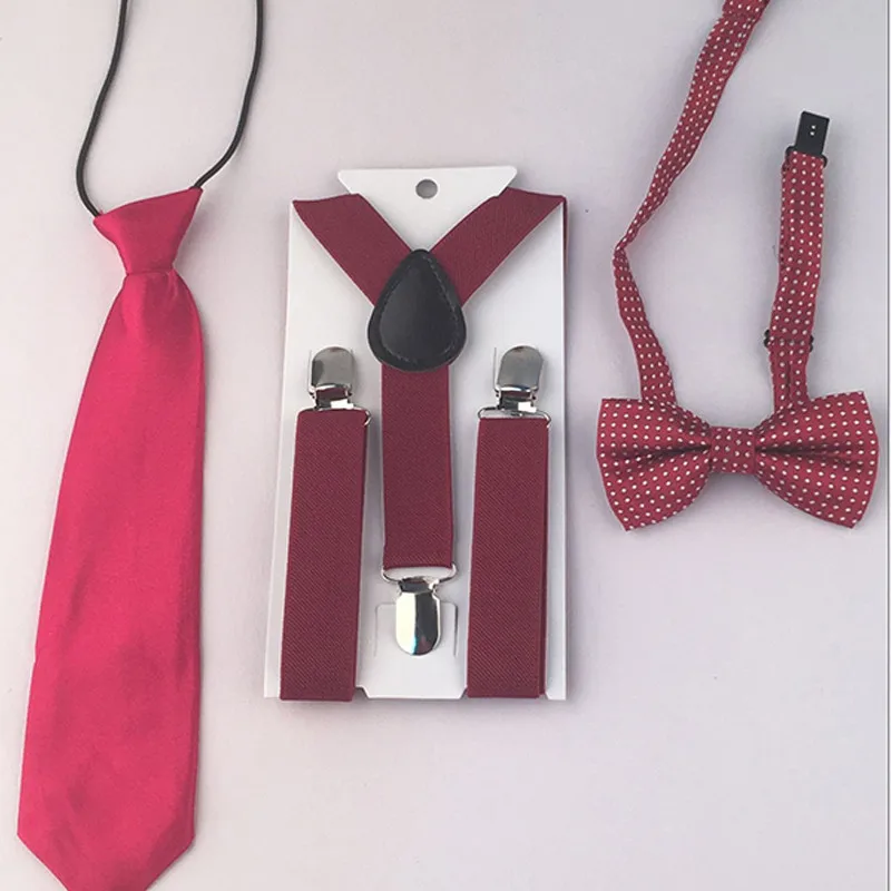 Комплект из 3 предметов для маленьких мальчиков и девочек, новые эластичные регулируемые подтяжки на y-образной застежке, Детский комплект с галстуком-бабочкой и подтяжками, HHtr0007