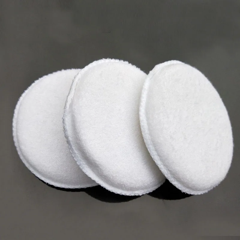 

3PCS soft microfiber polishing sponge car wash care car waxing cotton white applicator pad car detail