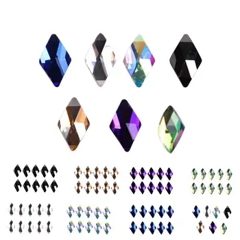 

BIG SALE 10pcs Rhombus Shining Rhinestone 3D Nail Decor DIY Geometric Shape Flat Back Crystal Nail Art Decorations