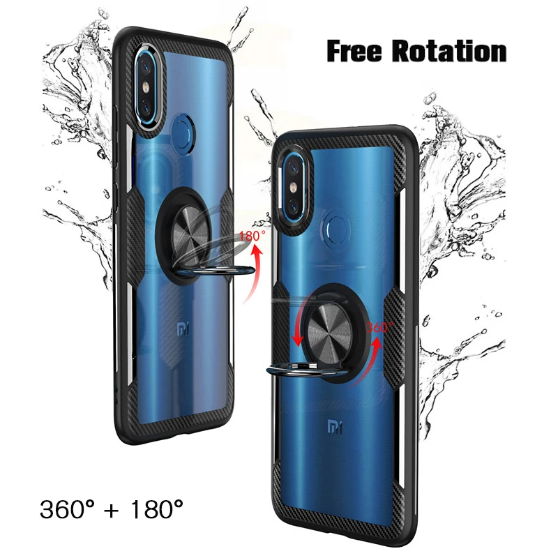 

Shockproof Transparent Case For Xiaomi 8 8 SE 8 Lite Redmi Note 5 Pro Ring Holder Magnetic Stand Phone Back Cover redmi note5pro