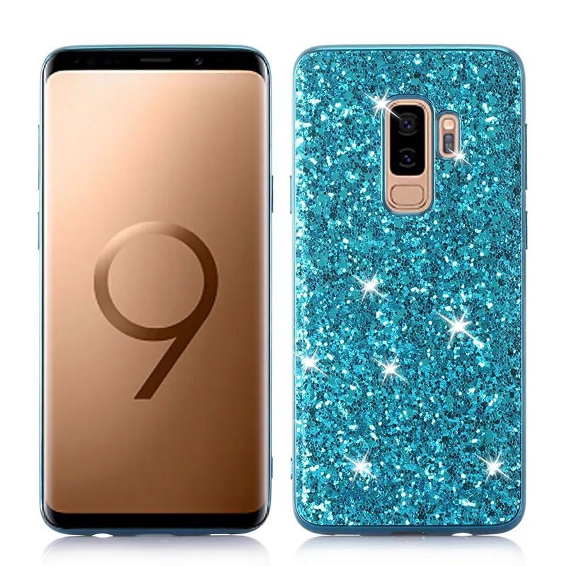 Funda de teléfono para Samsung Galaxy S9 Plus funda de silicona Bling Glitter Crystal Sequins Soft TPU funda para Samsung S9 Plus S9