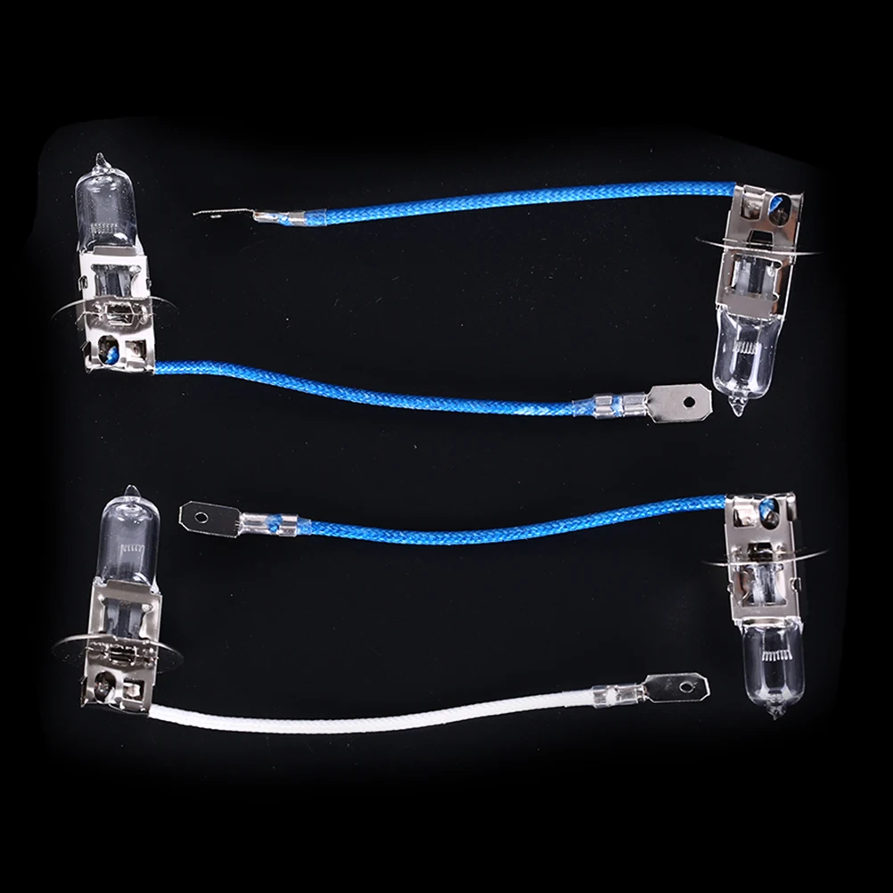 

2pcs/lot Halogen Tungsten Bulb With Cable Machine Tool Working Lamp Lighting Halogen Bulbs H3 35W 55W 70W 100W 12V