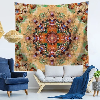 

Home Decorative Wall Hanging Carpet Tapestry Rectangle Bedspread Color Mandala Abstract Flower Print Pattern GT1297