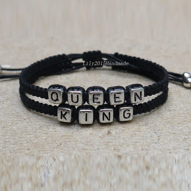 Couples Bracelets set,King and Queen Bracelet,Handmade Lovers Bracelets