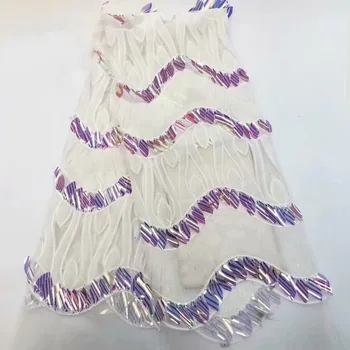 

2019 latest version chiffon large sequins of lace, which are paired with colorful Latin dress fabrics and grand holiday parties