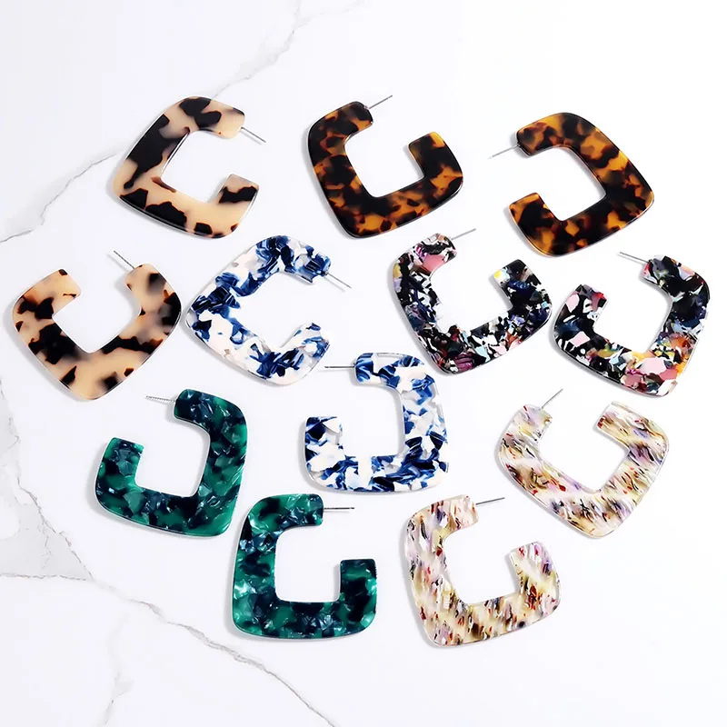 

Trendy Brincos Earring for Women Acetate Board Acrylic Panel Print Drop Earrings for Women Jewelry Bride Accessories oorbellen