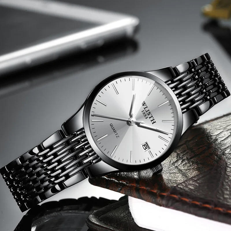 Wlisth пару часов Лидирующий бренд класса люкс Водонепроницаемый часы Для мужчин Для женщин Ультра-тонкие ручные часы набор Автоматическая Дата подарок Relogio Reloj