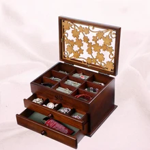The annual spring wooden jewelry box jewelry box wooden box size Doug wood retro Princess desktop storage box кровати box spring